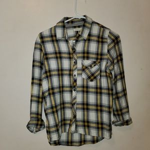 Black, White and Yellow Plaid Flannel